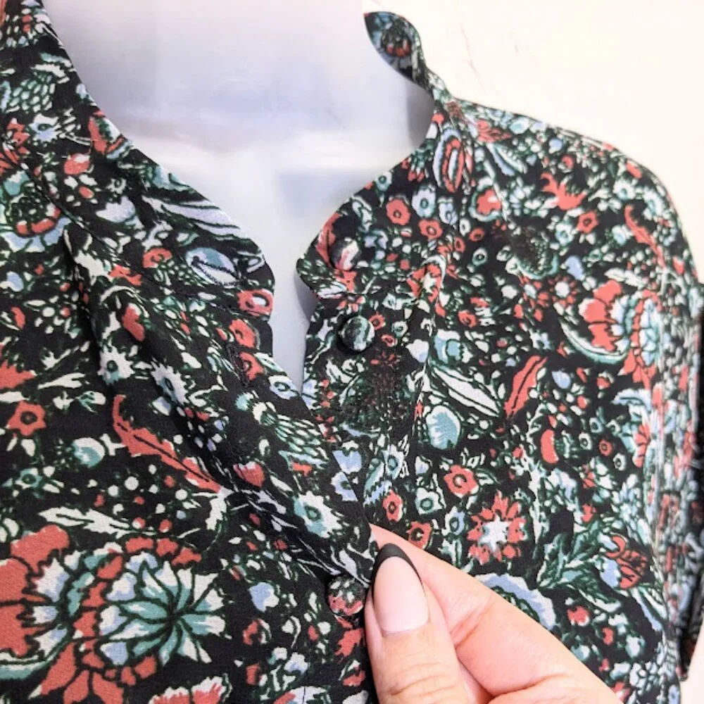 Rebecca Minkoff Tiered Floral Dress Womens S Ollie Dark Romantic Mini A Line - Picture 3 of 7